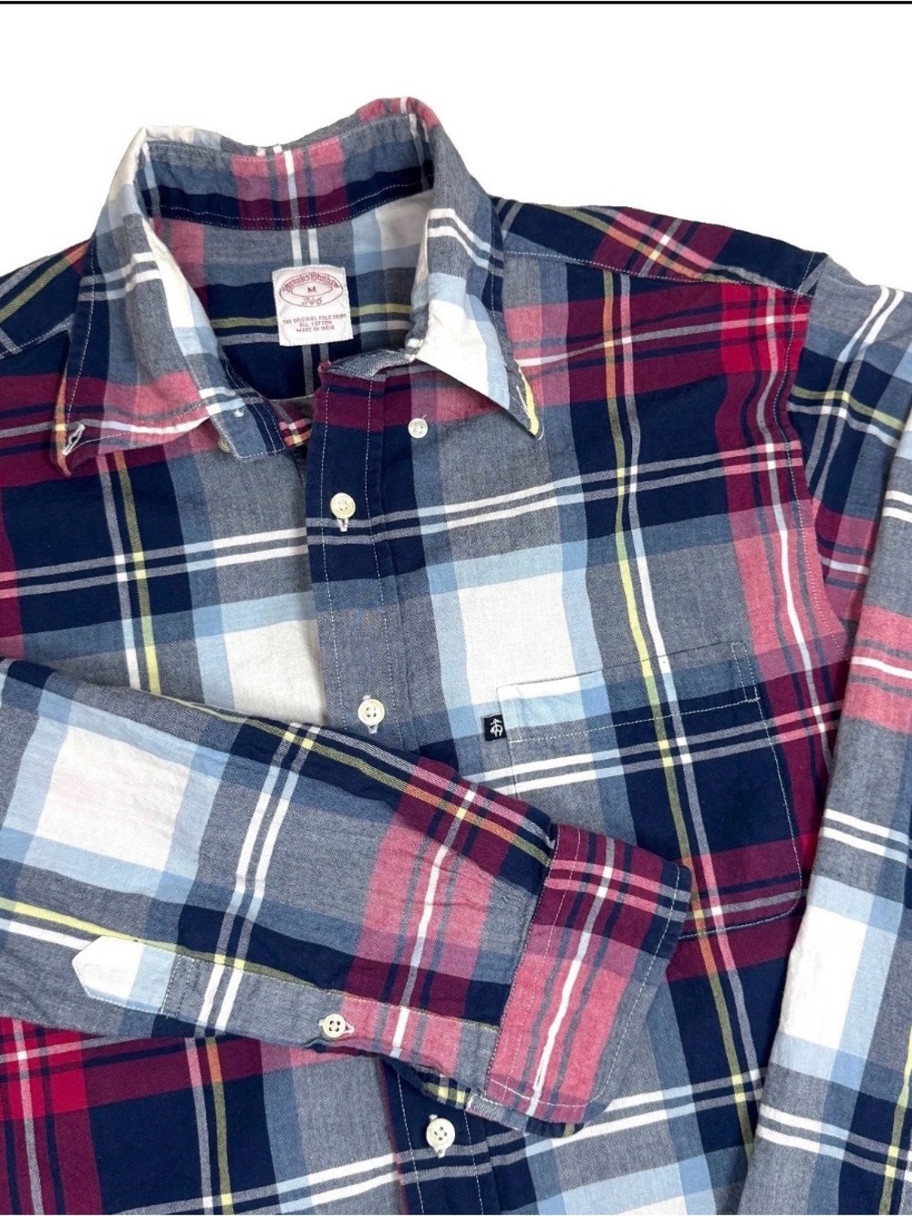 Brooks Brothers Plaid Button-Down Shirt in Navy, Red & Light Blue